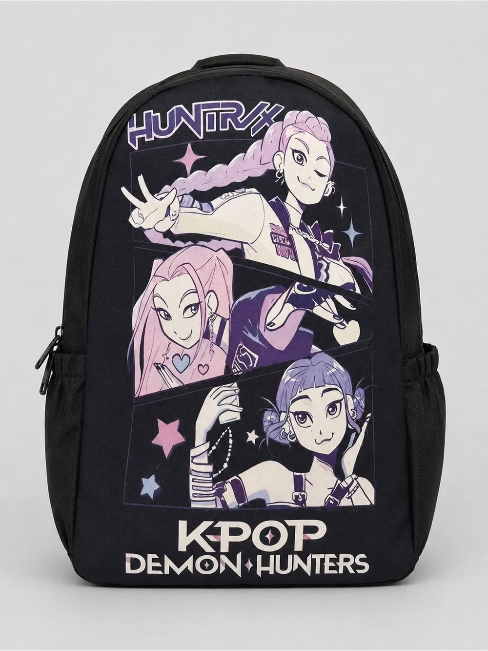 KPOP Demon Hunters Huntrix Backpack – Full Size School Bookbag with Side Pockets